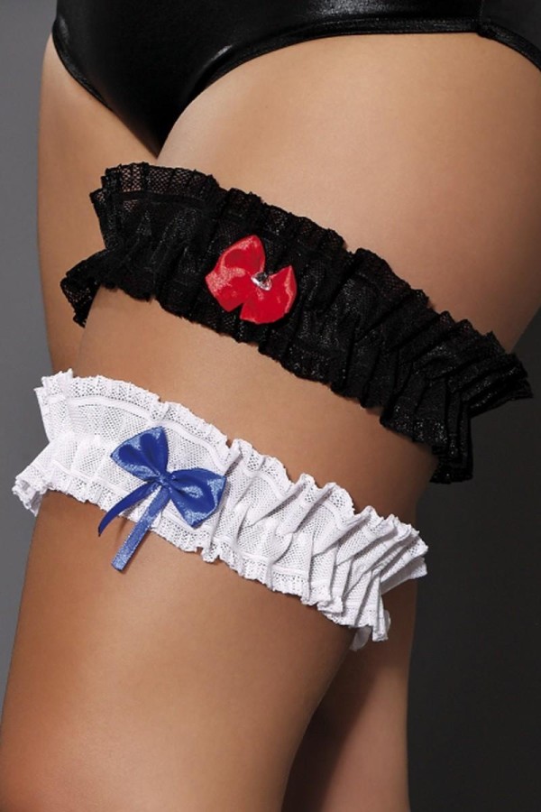 Breites Schwarzes Strumpfband M/1066 Playful Ola mit Roter Schleife von Andalea Dessous kaufen | Fesselliebe