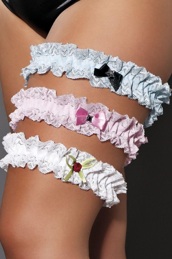 Weißes Strumpfband M/1065 Iga von Andalea Dessous kaufen | Fesselliebe