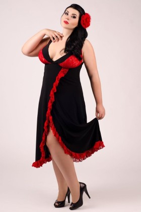 Schwarz/Rotes Chemise E/2002 von Andalea Dessous kaufen | Fesselliebe