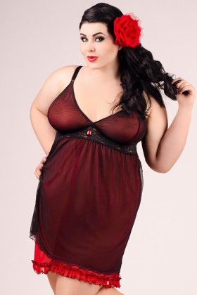 Schwarz/Rotes Chemise E/2011 von Andalea Dessous kaufen | Fesselliebe