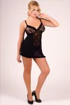 Schwarzes Chemise M/1001 von Andalea Dessous kaufen - Fesselliebe