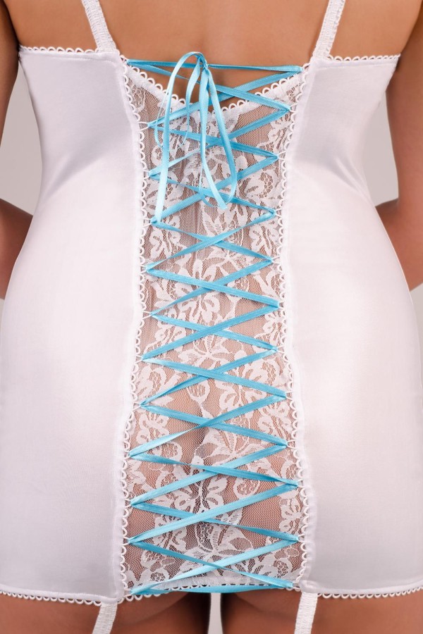 Weißes Strapskleid M/1039 von Andalea Dessous kaufen | Fesselliebe