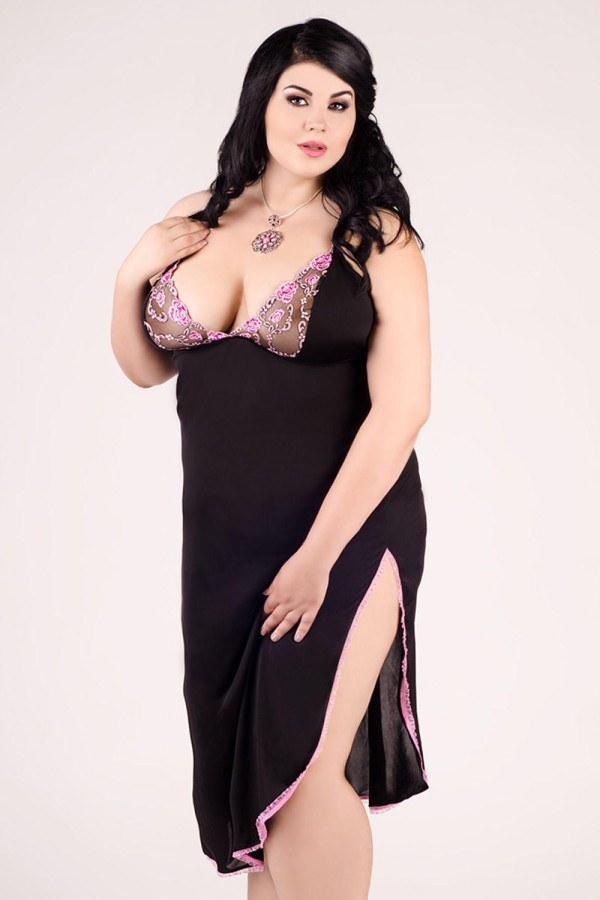 Langes Schwarzes Chemise E/2003 von Andalea Dessous kaufen | Fesselliebe