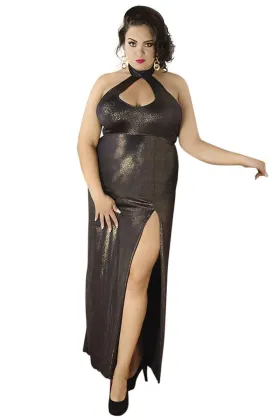 Langes Goldenes Wetlook-Kleid C/4003 von Andalea kaufen - Fesselliebe