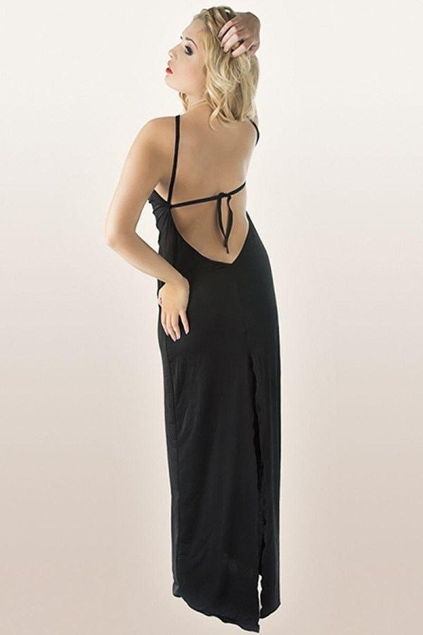 Schwarzes Langes Kleid M/1068 von Andalea kaufen | Fesselliebe