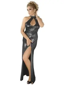 Langes Silbernes Wetlook-Kleid M/1070 von Andalea kaufen - Fesselliebe