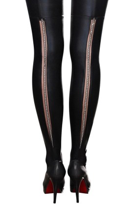 Schwarze Straps-Strümpfe A0190 von 7-Heaven kaufen | Fesselliebe
