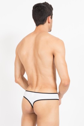 Weiß/Schwarzer Männer String Mixing 43-57 von Look Me kaufen | Fesselliebe