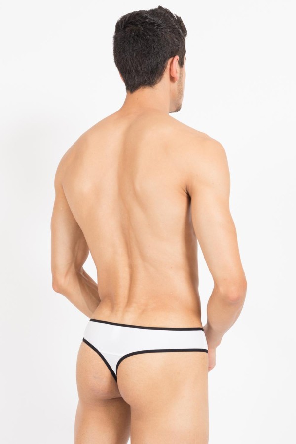 Weiß/Schwarzer Männer String Mixing 43-57 von Look Me kaufen | Fesselliebe