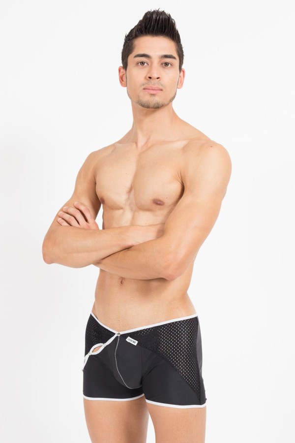 Schwarz/Weißer Herren-Boxer Mixing 43-67 von Look Me kaufen | Fesselliebe