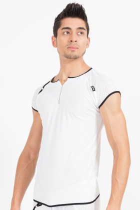 Weiß/Schwarzes V-Shirt Mixing 43-77 von Look Me kaufen | Fesselliebe