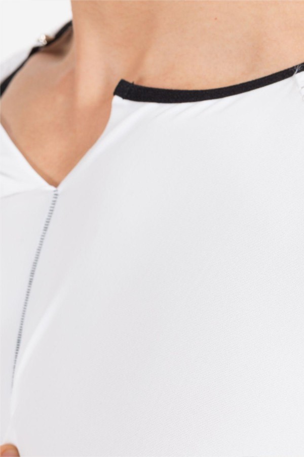 Weiß/Schwarzes V-Shirt Mixing 43-77 von Look Me kaufen | Fesselliebe