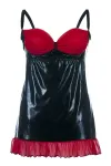 Schwarzes Wetlook Chemise Sb/1011 Sexy Base Kollektion von Andalea kaufen - Fesselliebe