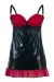 Schwarzes Wetlook Chemise Sb/1011 Sexy Base Kollektion von Andalea