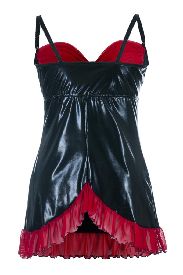 Schwarzes Wetlook Chemise Sb/1011 Sexy Base Kollektion By Andalea kaufen | Fesselliebe