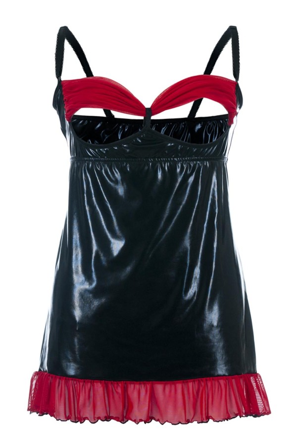 Schwarzes Wetlook Chemise Sb/1011 Sexy Base Kollektion By Andalea kaufen | Fesselliebe
