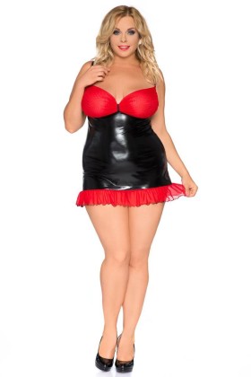 Schwarzes Wetlook Chemise Sb/1011 Sexy Base Kollektion By Andalea kaufen | Fesselliebe