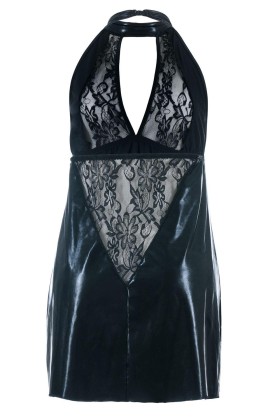 Schwarzes Wetlook Chemise Sb/1001 Sexy Base Kollektion By Andalea kaufen | Fesselliebe