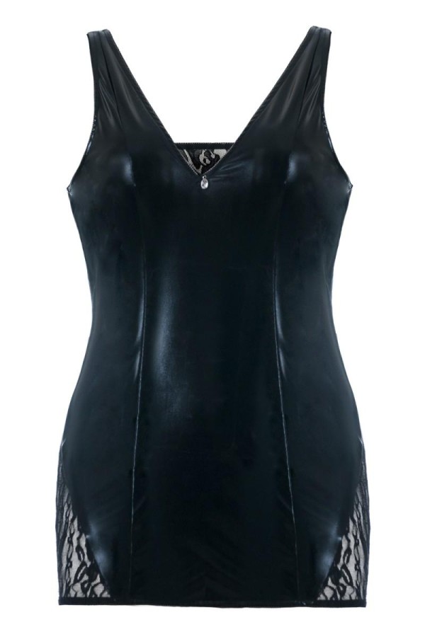 Schwarzes Wetlook Chemise Sb/1002 Sexy Base Kollektion By Andalea kaufen | Fesselliebe