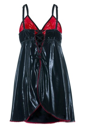 Schwarz/Rotes Wetlook Chemise Sb/1003 Sexy Base Kollektion By Andalea kaufen | Fesselliebe