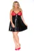 Schwarz/Rotes Wetlook Chemise Sb/1003 Sexy Base Kollektion von Andalea