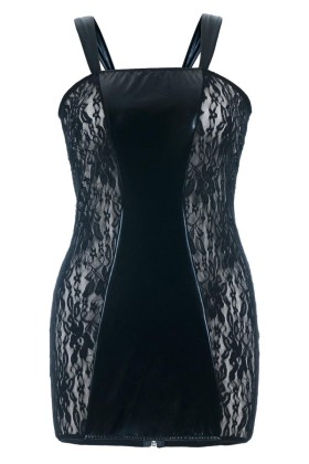 Schwarzes Wetlook Chemise Sb/1004 Sexy Base Kollektion By Andalea kaufen | Fesselliebe