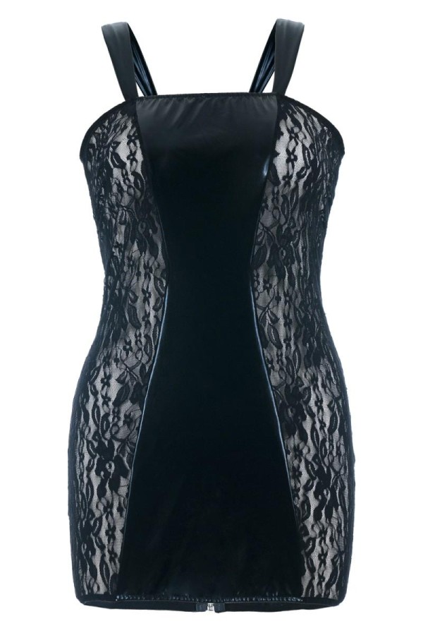 Schwarzes Wetlook Chemise Sb/1004 Sexy Base Kollektion By Andalea kaufen | Fesselliebe
