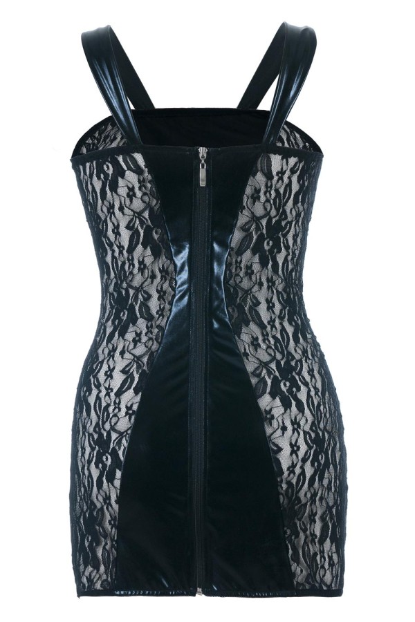 Schwarzes Wetlook Chemise Sb/1004 Sexy Base Kollektion By Andalea kaufen | Fesselliebe