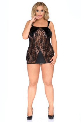Schwarzes Wetlook Chemise Sb/1005 Sexy Base Kollektion By Andalea kaufen | Fesselliebe