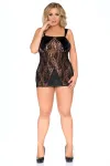 Schwarzes Wetlook Chemise Sb/1005 Sexy Base Kollektion von Andalea kaufen - Fesselliebe