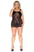 Schwarzes Wetlook Chemise Sb/1005 Sexy Base Kollektion von Andalea