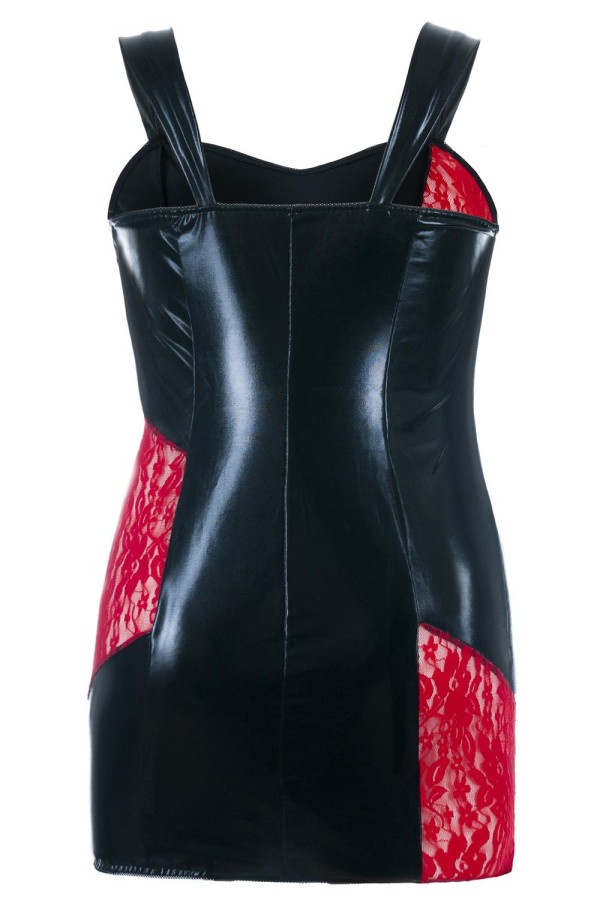 Schwarz/Rotes Wetlook Chemise Sb/1006 Sexy Base Kollektion By Andalea kaufen | Fesselliebe