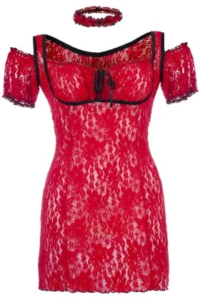 Rotes Chemise Sb/1008 Sexy Base Kollektion By Andalea