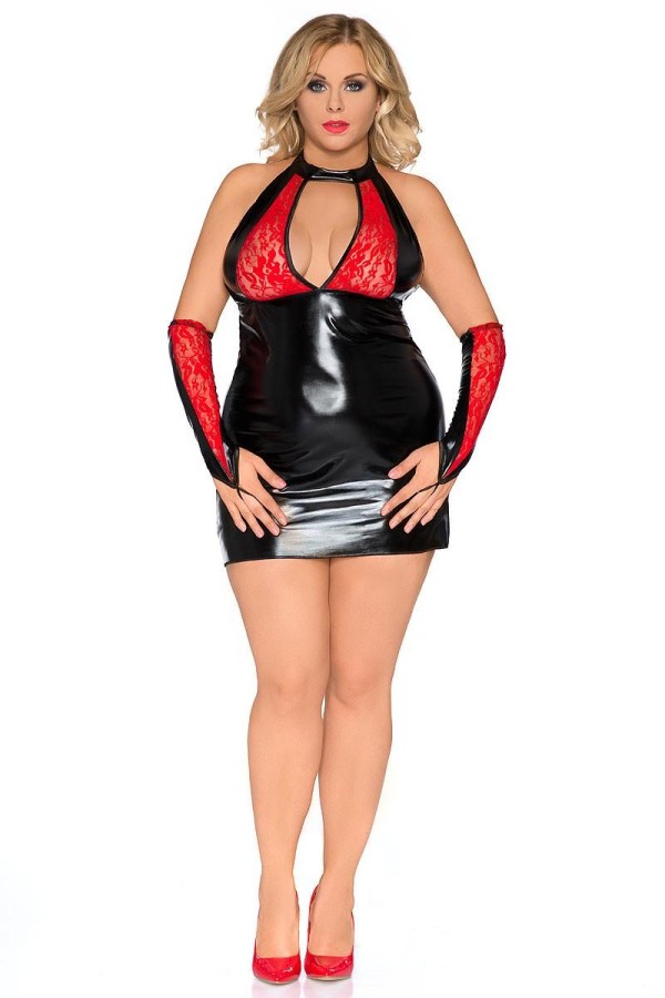 Schwarz/Rotes Chemise Z/5009 von Andalea kaufen | Fesselliebe