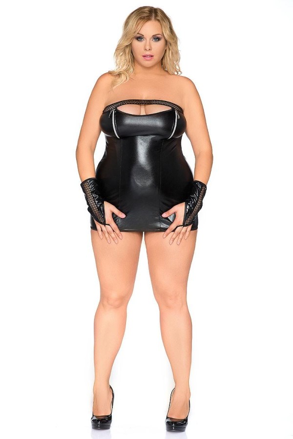 Schwarzes Wetlook Chemise Z/5013 von Andalea kaufen | Fesselliebe