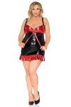 Schwarz/Rotes Wetlook Chemise Z/5015 von Andalea kaufen - Fesselliebe