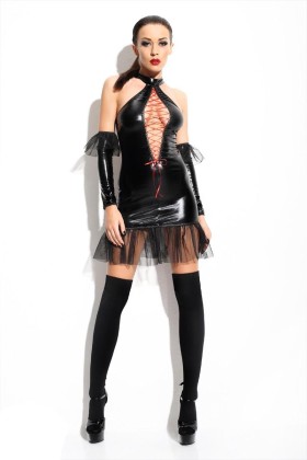 Schwarzes Minikleid Martha von Demoniq Mistress Collection kaufen | Fesselliebe