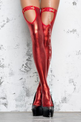 Rote Wetlook Strümpfe St07 von Meseduce kaufen | Fesselliebe