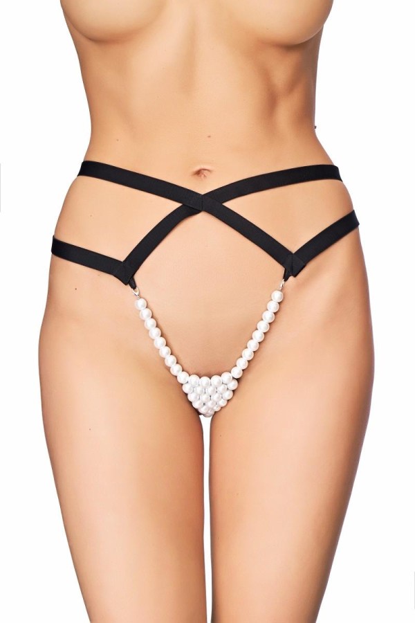 Schwarzer Perlen-String-Tanga Lorica von 7-Heaven kaufen | Fesselliebe