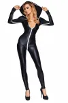 Schwarz/Weißes Wetlook Catsuit Sibate von 7-Heaven kaufen - Fesselliebe