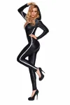 Schwarz/Weißes Wetlook Catsuit Sibate von 7-Heaven kaufen - Fesselliebe