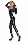 Schwarz/Weißes Wetlook Catsuit Sibate von 7-Heaven kaufen - Fesselliebe