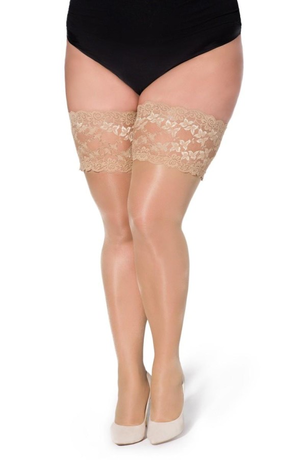 Halterlose Strümpfe Paloma Natur von Legg Story Xtra Size kaufen | Fesselliebe