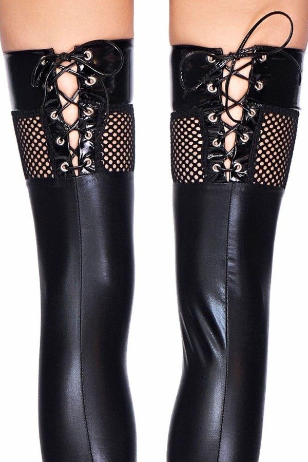 Schwarze Straps-Strümpfe Tobati von 7-Heaven kaufen | Fesselliebe