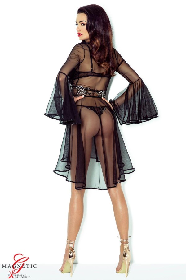 Schwarzer Kimono Cassandra von Demoniq Magnetic Collection kaufen | Fesselliebe