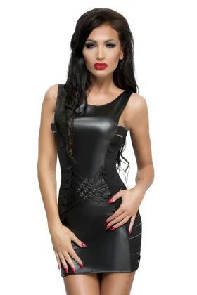 Schwarzes Wetlook Kleid Lea von Meseduce Bond Me Collection