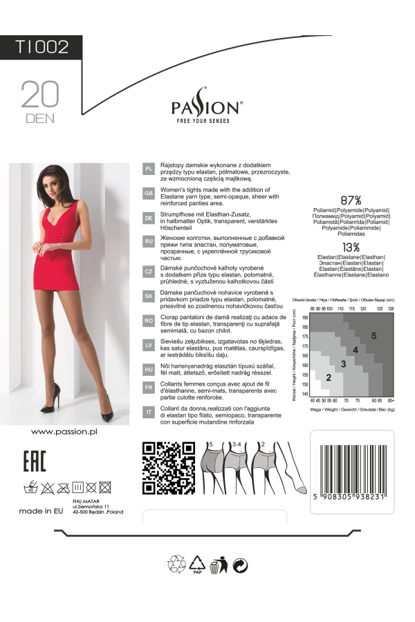 Strumpfhose Ti002 Schwarz von Passion kaufen | Fesselliebe
