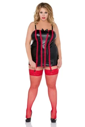 Schwarz/Rotes Chemise Z/5022 von Andalea kaufen - Fesselliebe