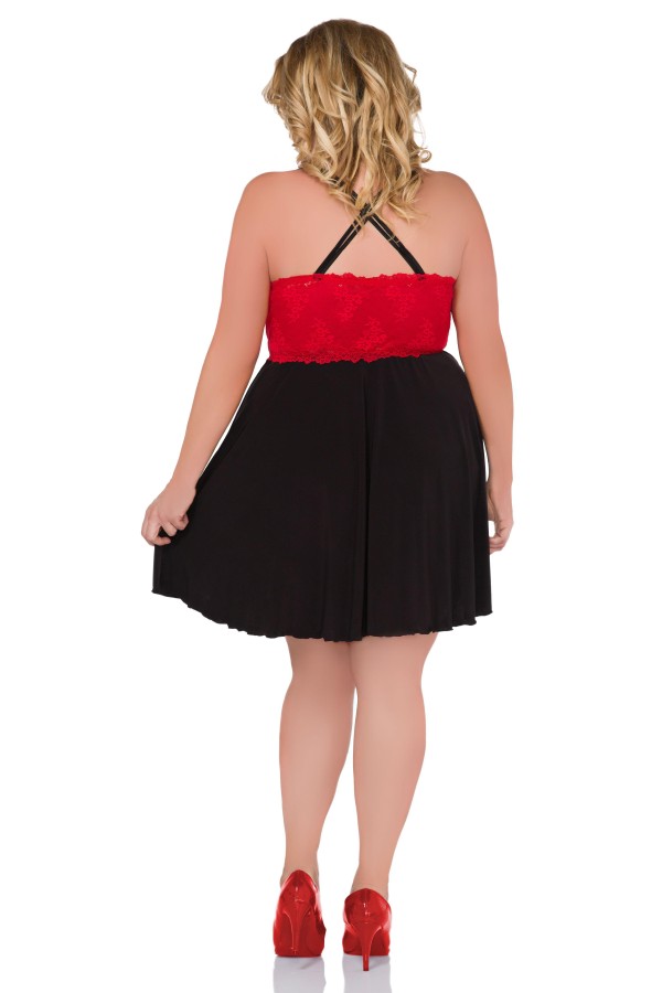 Schwarz/Rotes Chemise Z/5036 von Andalea kaufen | Fesselliebe