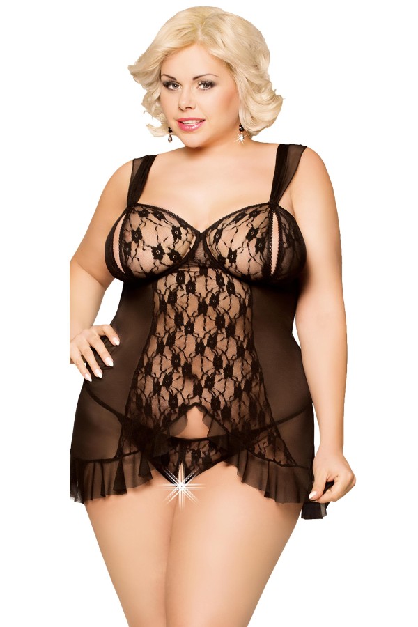 Schwarzes Chemise Bianca 1818 von Softline Plus Size kaufen | Fesselliebe